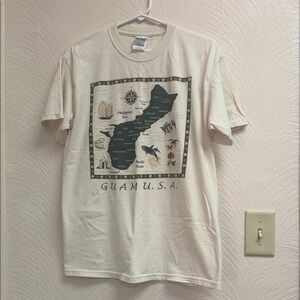 Guam U.S.A. Map Graphic Tee - Cream